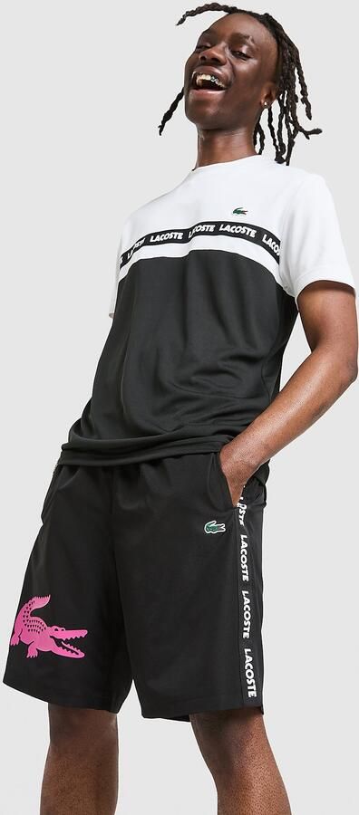 Lacoste Croc Woven Tape Shorts Zwart- Heren Zwart
