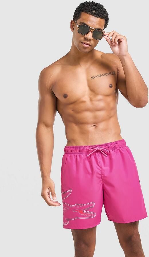 Lacoste Croc Wrap Swim Shorts Roze- Heren Roze