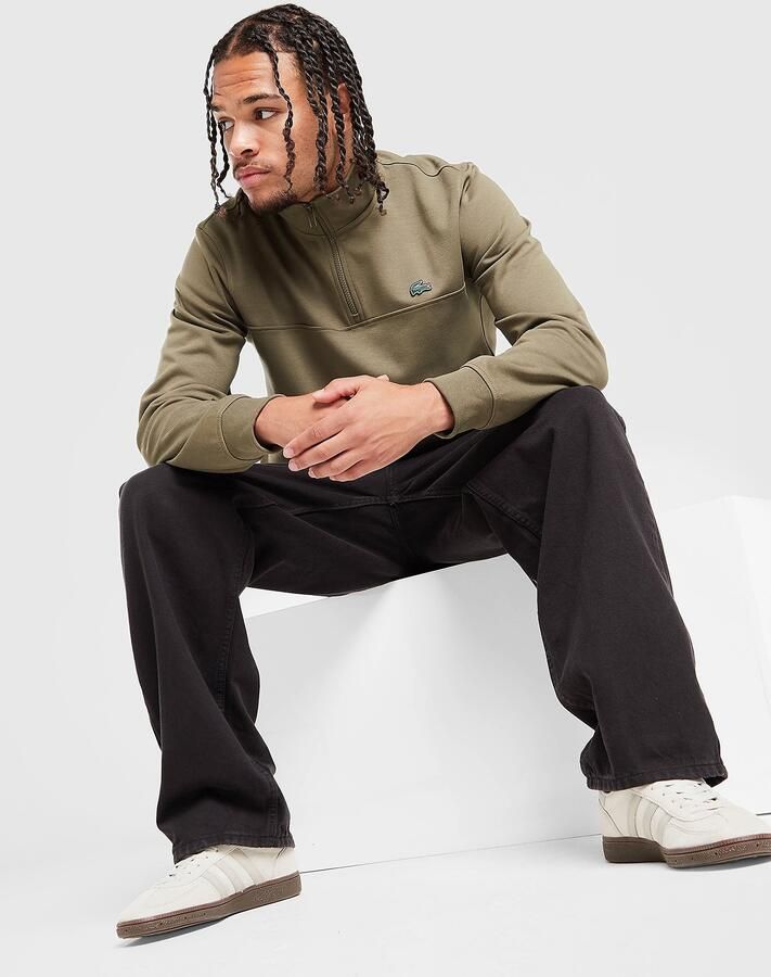 Lacoste Double Knit 1 2 Zip Sweatshirt Groen- Heren Groen