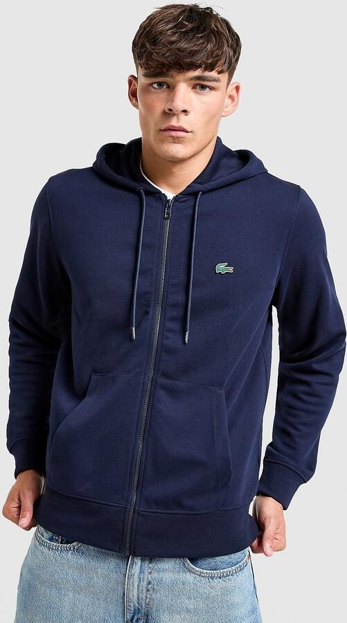 Lacoste Double Knit Full Zip Hoodie Blauw- Heren Blauw