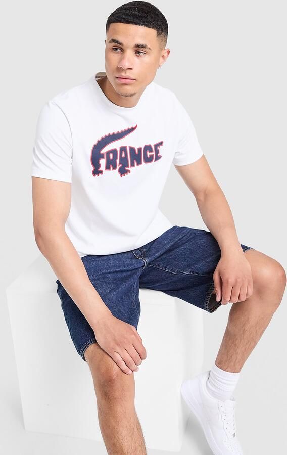Lacoste France T-Shirt Wit- Heren Wit