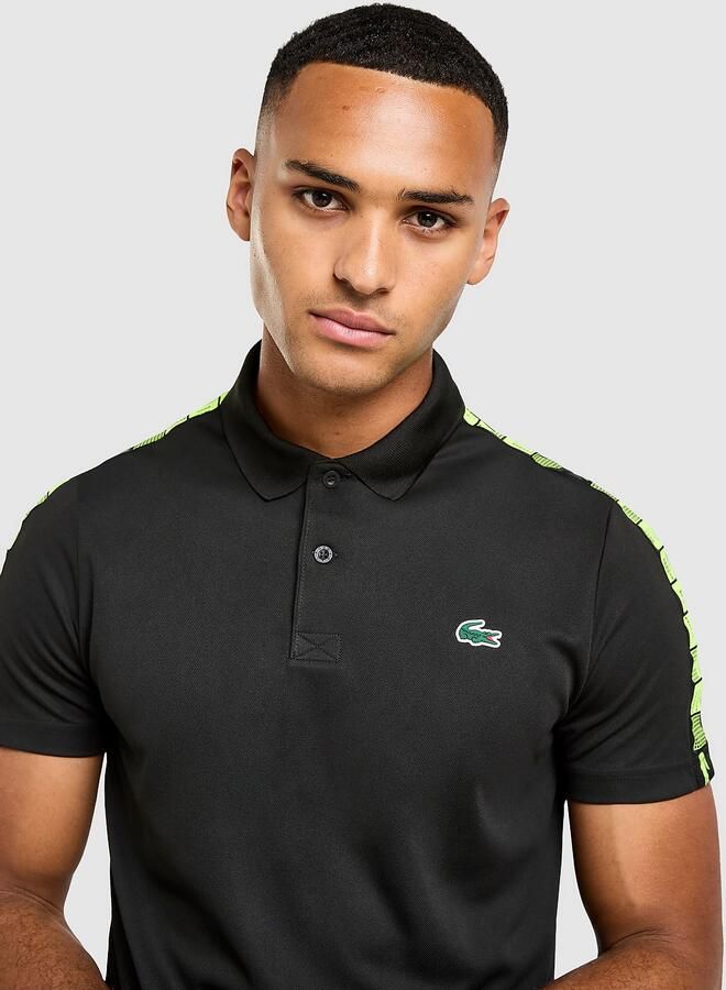Lacoste Grid Tape Polo Shirt Zwart- Heren Zwart
