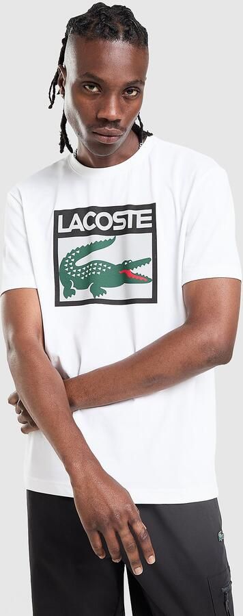 Lacoste Large Box T-Shirt Wit- Heren Wit