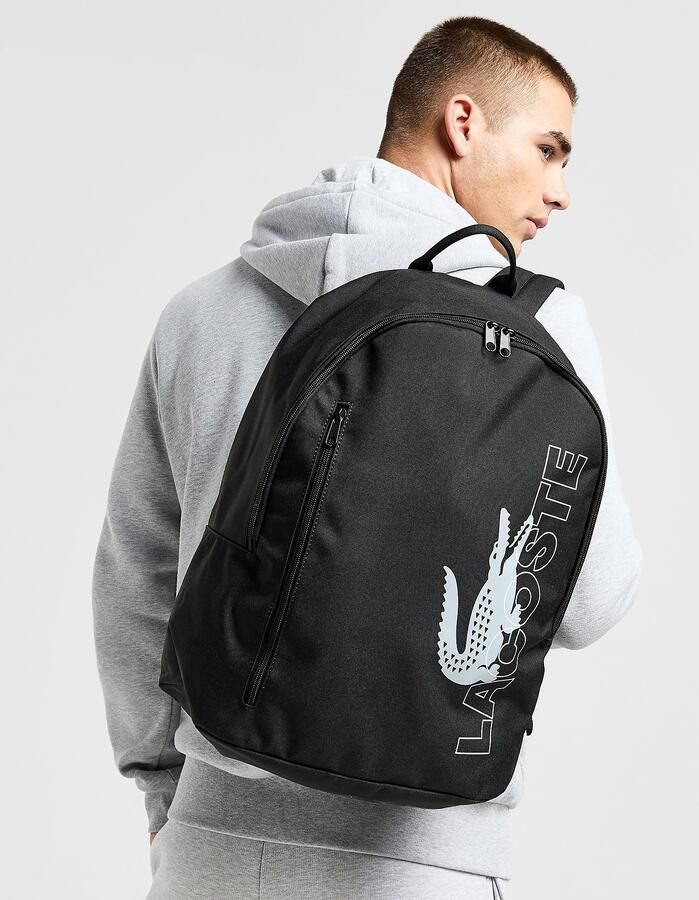 Lacoste Large Croc Backpack Zwart- Dames Zwart