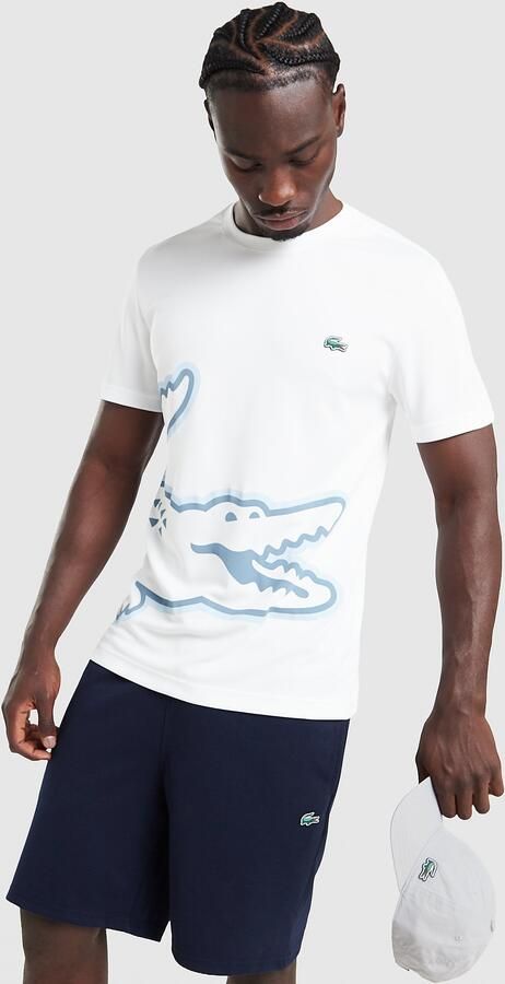 Lacoste Large Croc T-Shirt Wit- Heren Wit