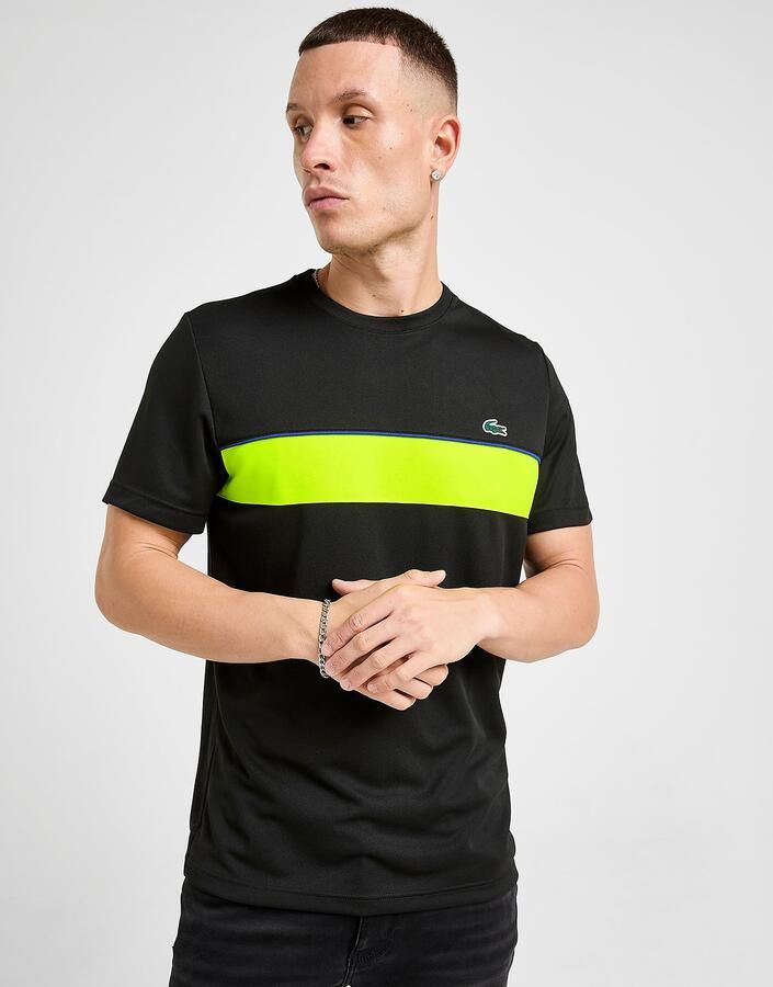 Lacoste Reverse Croc Pique T-Shirt Zwart- Heren Zwart