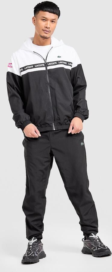 Lacoste Softshell Croc Woven Tape Track Pants Zwart- Heren Zwart
