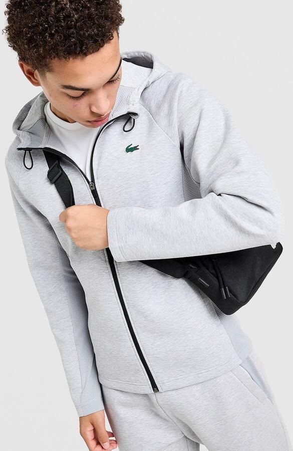 Lacoste Tech Knit Full Zip Hoodie Grijs- Heren Grijs