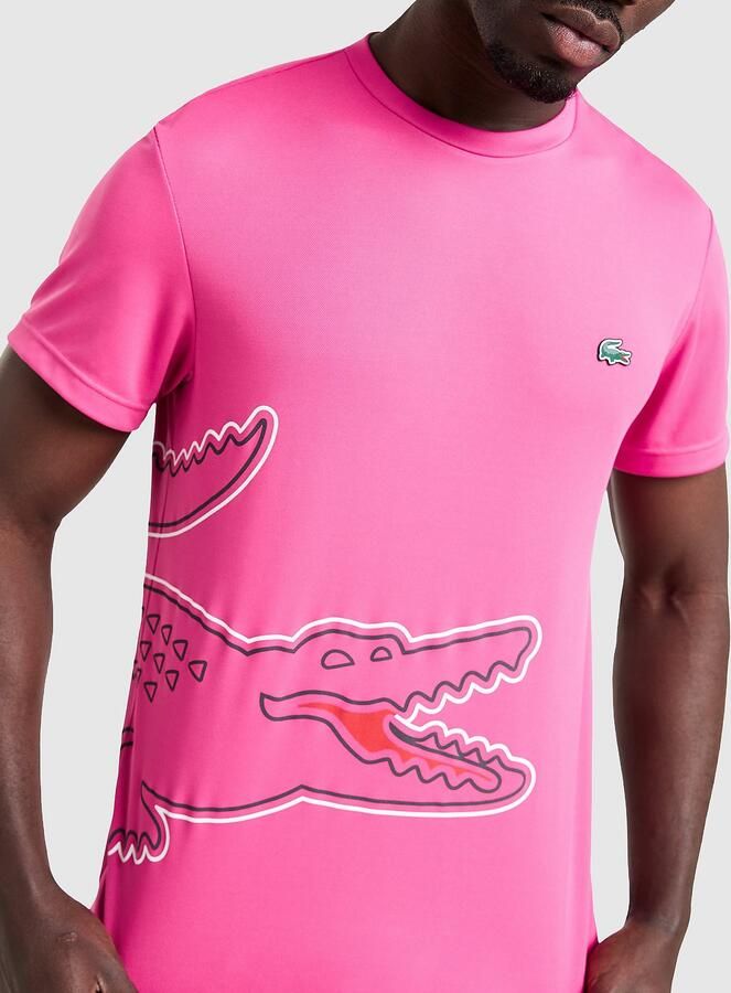 Lacoste Wrap Croc T-Shirt Roze- Heren Roze
