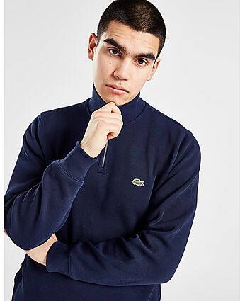 Lacoste Pique 1 2 Zip Sweatshirt Navy- Heren