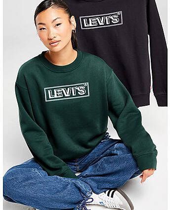 Levis LEVI'S Boxtab 3D Crew Sweatshirt Green- Dames