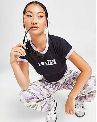 Levis LEVI'S Graphic Ringer Slim T-Shirt Black- Dames
