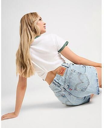 Levis LEVI'S High Waisted Mom Shorts Blue- Dames Blue