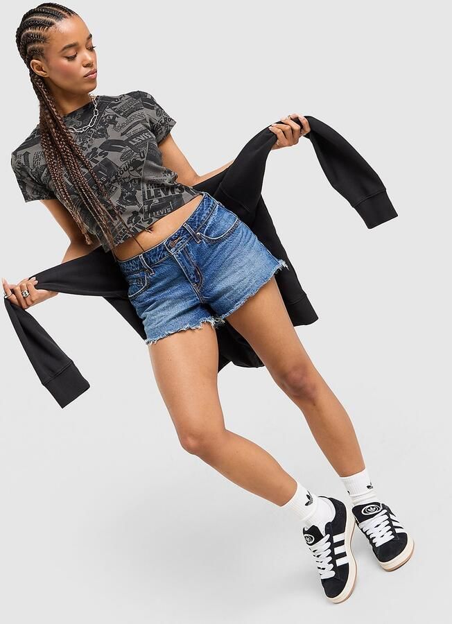 Levis LEVI'S Low Shorts Blauw- Dames Blauw - Foto 2