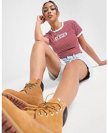 Levis LEVI'S Stripe Ringer T-Shirt Red- Dames Red