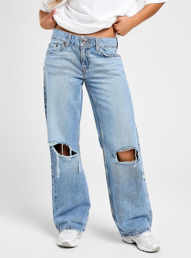 Levis LEVI'S Superlow Ripped Jeans Blauw- Dames Blauw