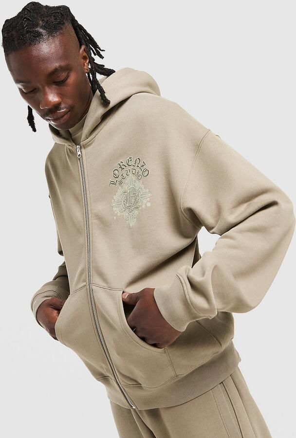Lorenzo Atlas Hoodie Beige- Heren Beige