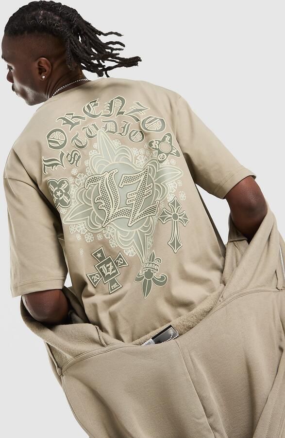 Lorenzo Atlas T-Shirt Beige- Heren Beige