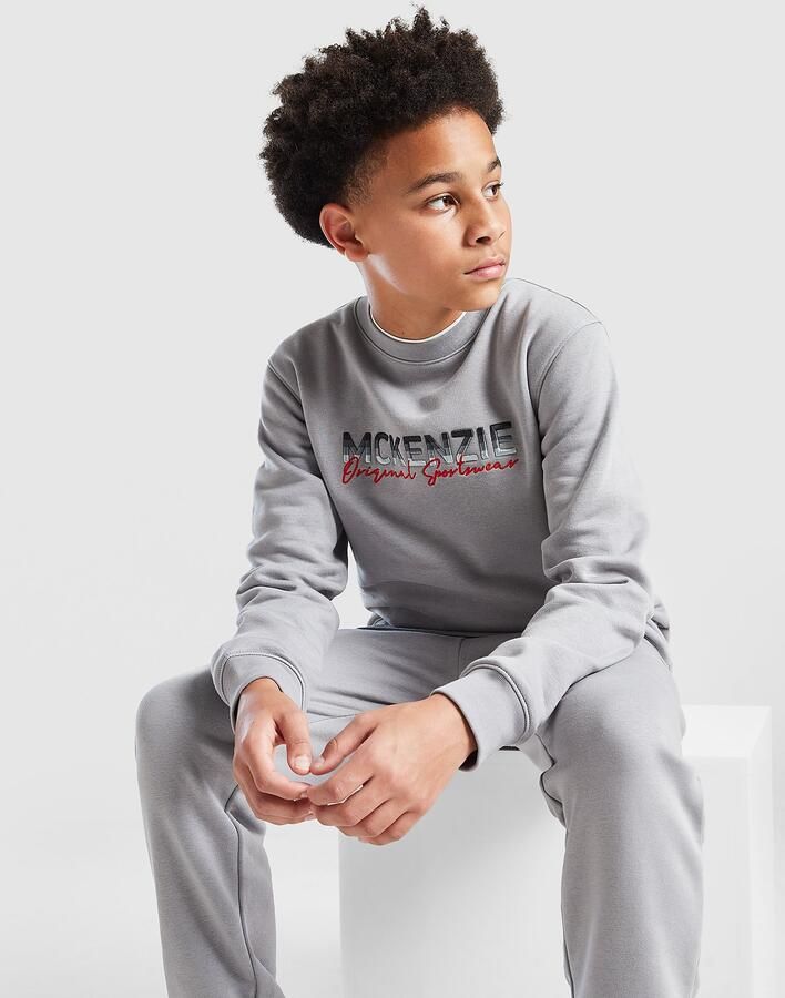 McKenzie Casson Fleece Crew Tracksuit Junior Grijs Kind Grijs
