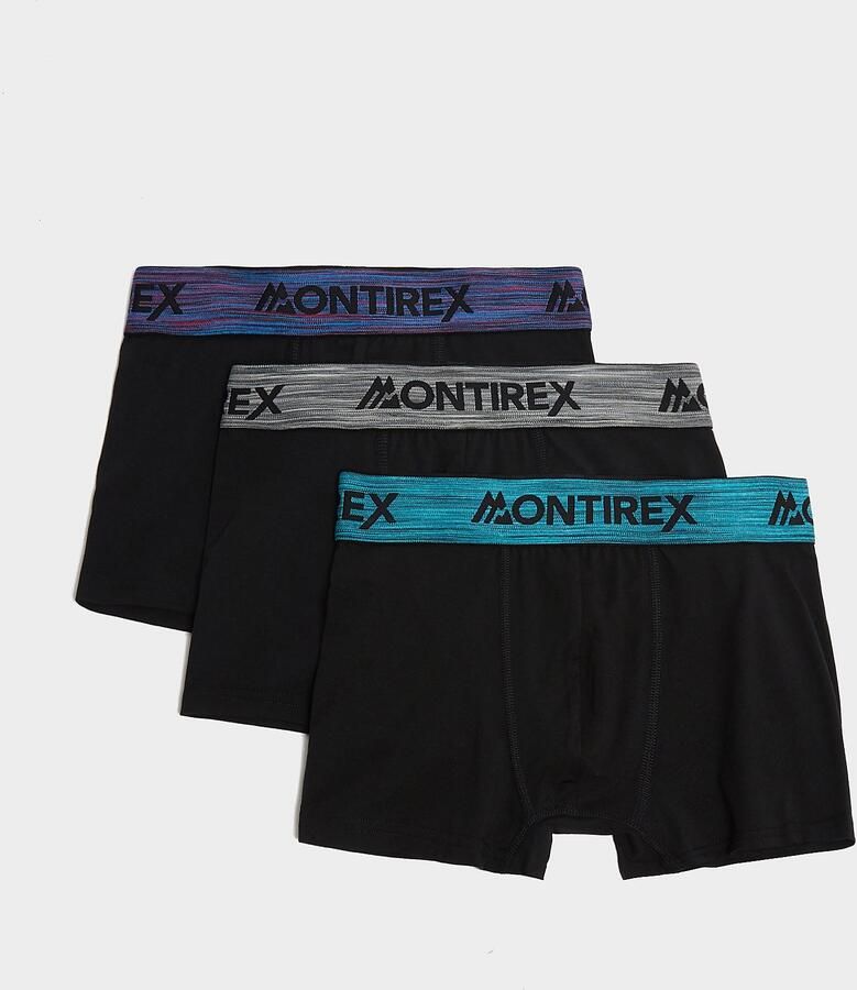 MONTIREX 3-Pack Trail Boxers Junior Zwart