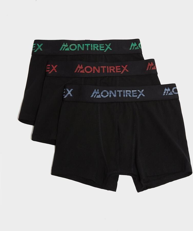 MONTIREX 3-Pack Trail Boxers Junior Zwart