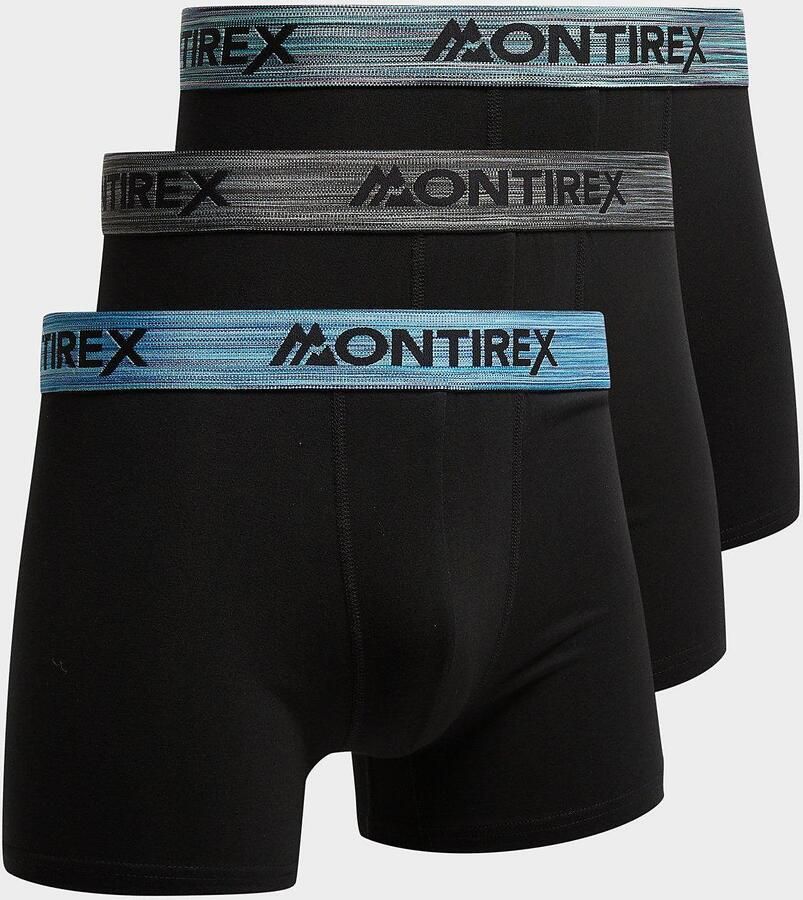 MONTIREX 3-Pack Trail Boxers Zwart- Heren Zwart