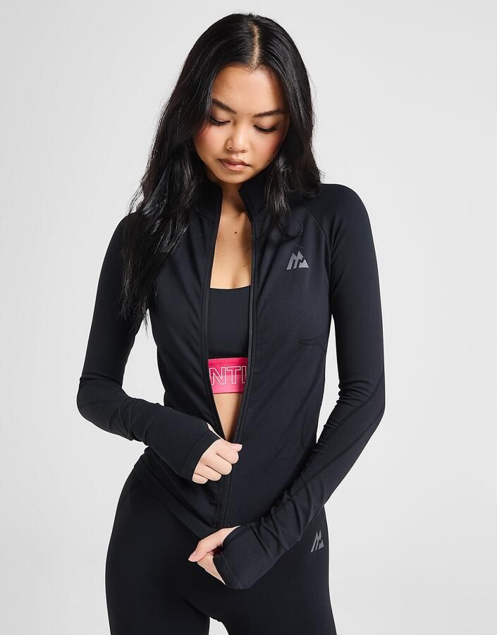 MONTIREX Evolve Seamless Full Zip Top Zwart- Dames Zwart