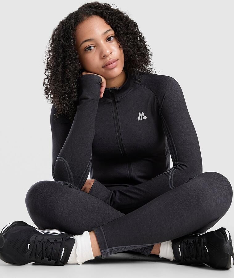 MONTIREX ' Harmony Seamless Full Zip Top Junior Zwart Kind Zwart