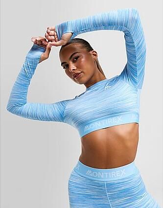 MONTIREX Icon Lite Long Sleeve Crop Top Blue- Dames Blue