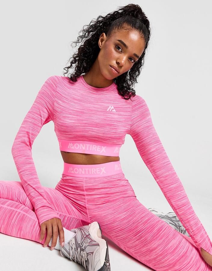 MONTIREX Icon Lite Long Sleeve Crop Top Roze- Dames Roze