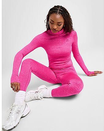 MONTIREX Power Seamless 1 4 Zip Top Pink- Dames Pink