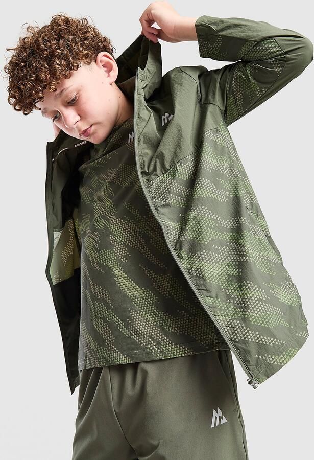 MONTIREX Thera Camo All Over Print Windbreaker Junior Groen Kind Groen