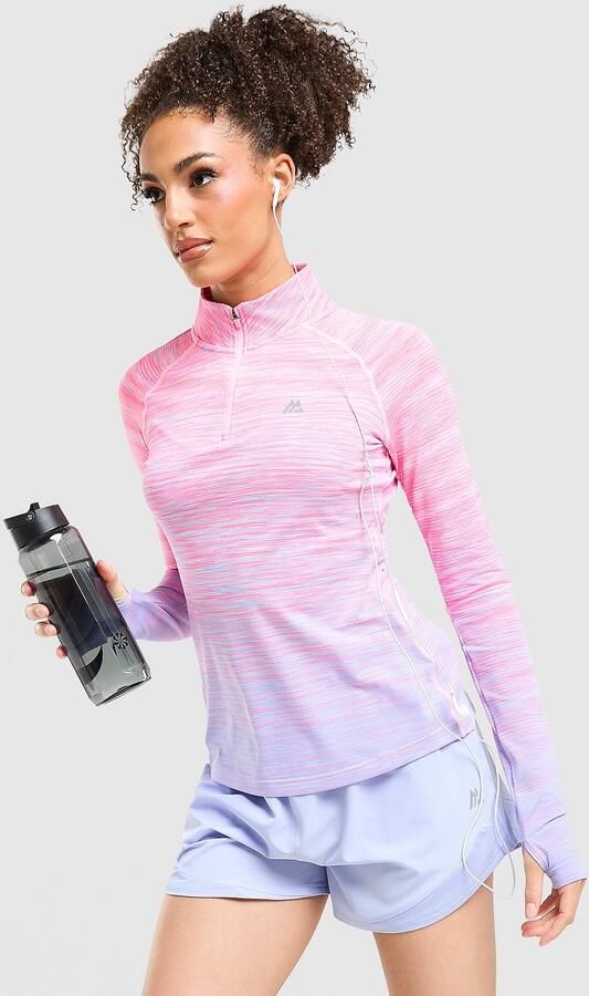 MONTIREX Trail Seamless 1 4 Zip Top Roze- Dames Roze