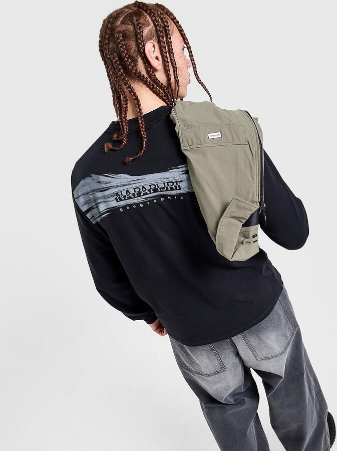Napapijri Back Graphic Long Sleeve T-Shirt Zwart- Heren Zwart