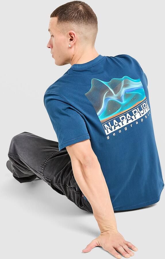 Napapijri Back Graphic T-Shirt Blauw- Heren Blauw