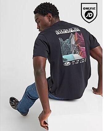 Napapijri Back Mountain Graphic Contour T-Shirt Black- Heren Black