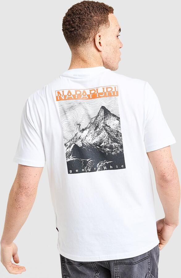 Napapijri Back Mountain T-Shirt Wit- Heren Wit