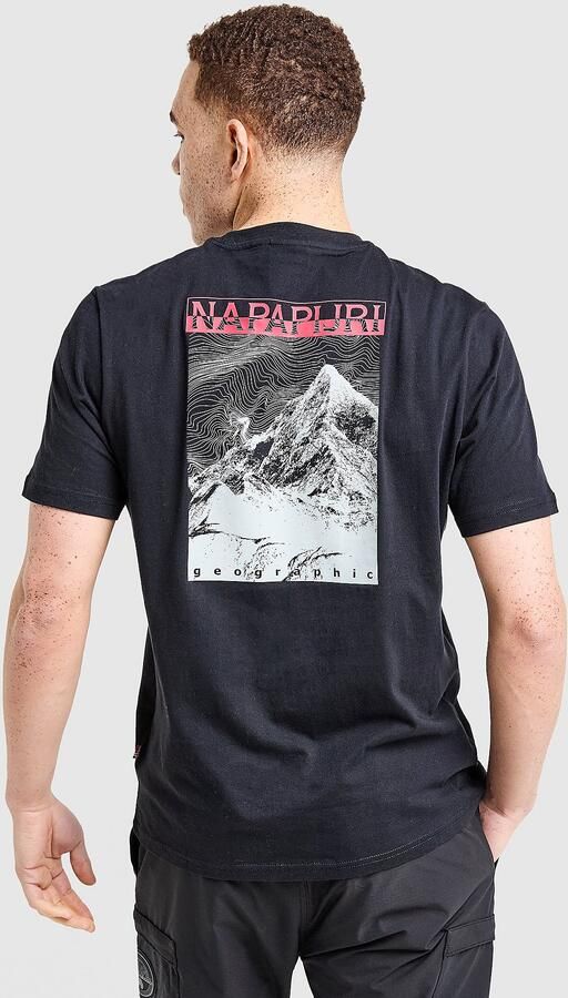 Napapijri Back Mountain T-Shirt Zwart- Heren Zwart