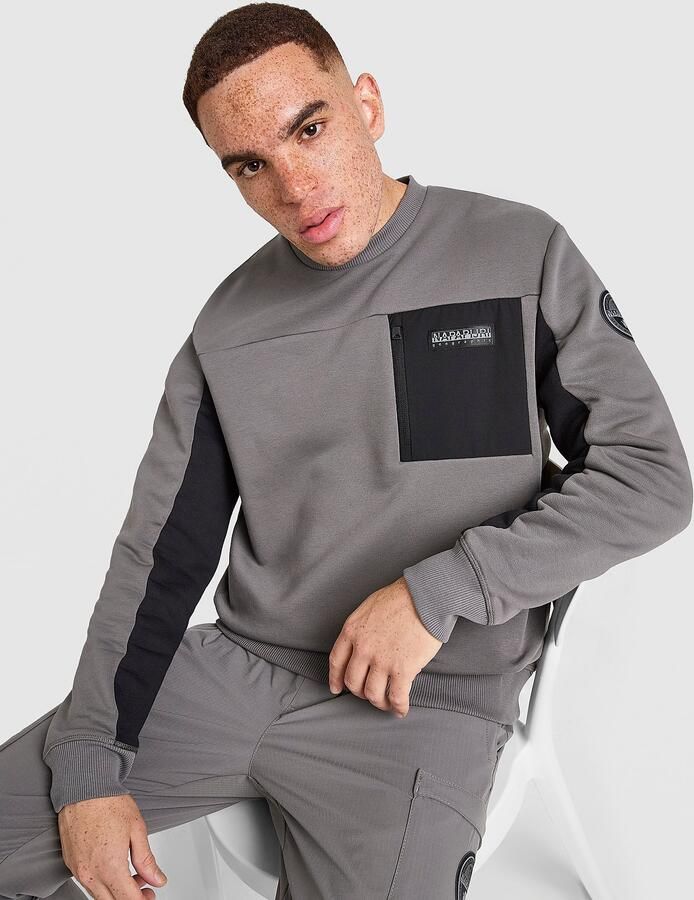 Napapijri Belk Crew Sweatshirt Grijs- Heren Grijs