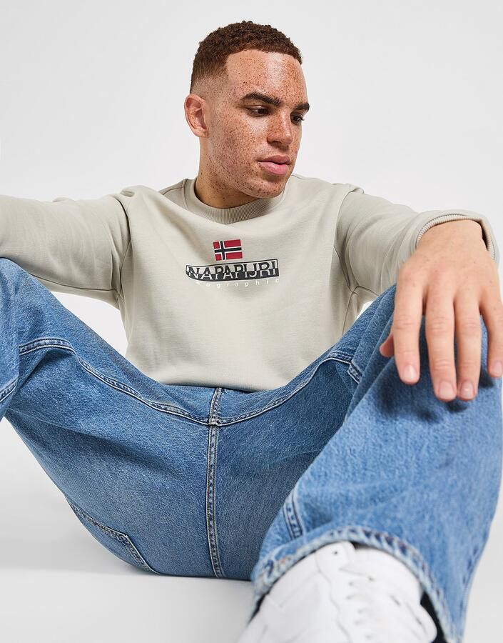 Napapijri Bory Crew Sweatshirt Bruin- Heren Bruin