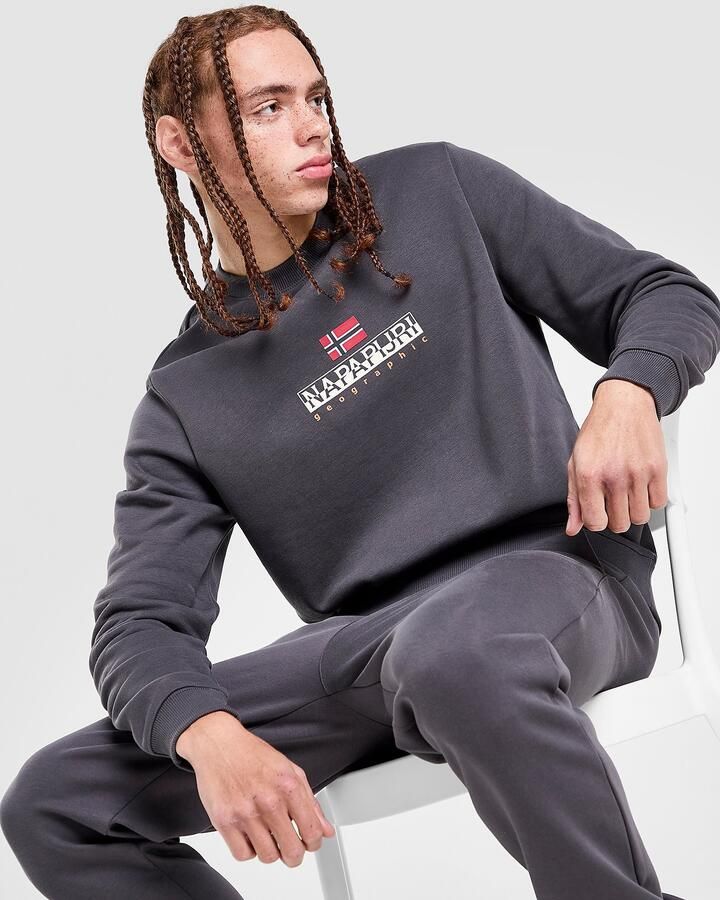 Napapijri Bory Crew Sweatshirt Grijs- Heren Grijs