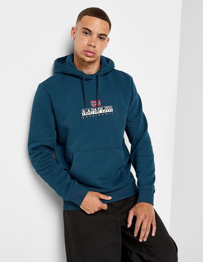 Napapijri Bory Logo Hoodie Blauw- Heren Blauw