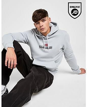Napapijri Bory Logo Hoodie Grey- Heren Grey