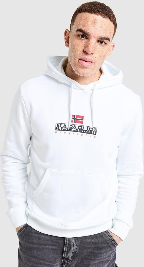 Napapijri Bory Logo Hoodie Wit- Heren Wit