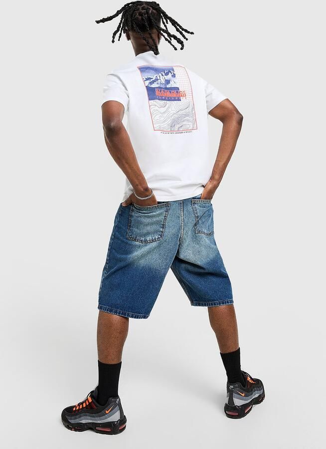 Napapijri Boxed Back Hit T-Shirt Wit- Heren Wit