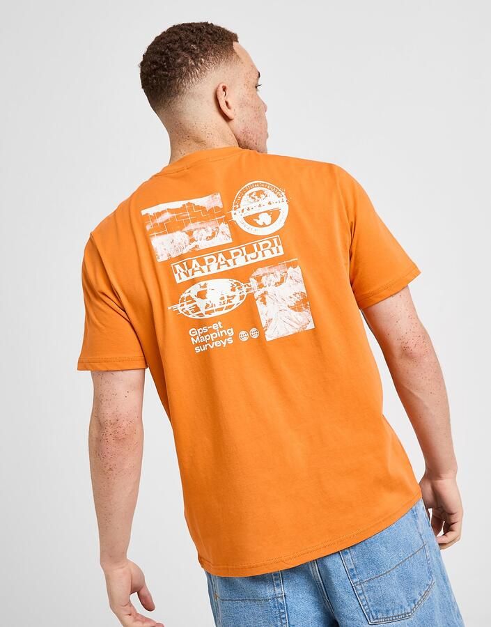 Napapijri Grid Back T-Shirt Oranje- Heren Oranje