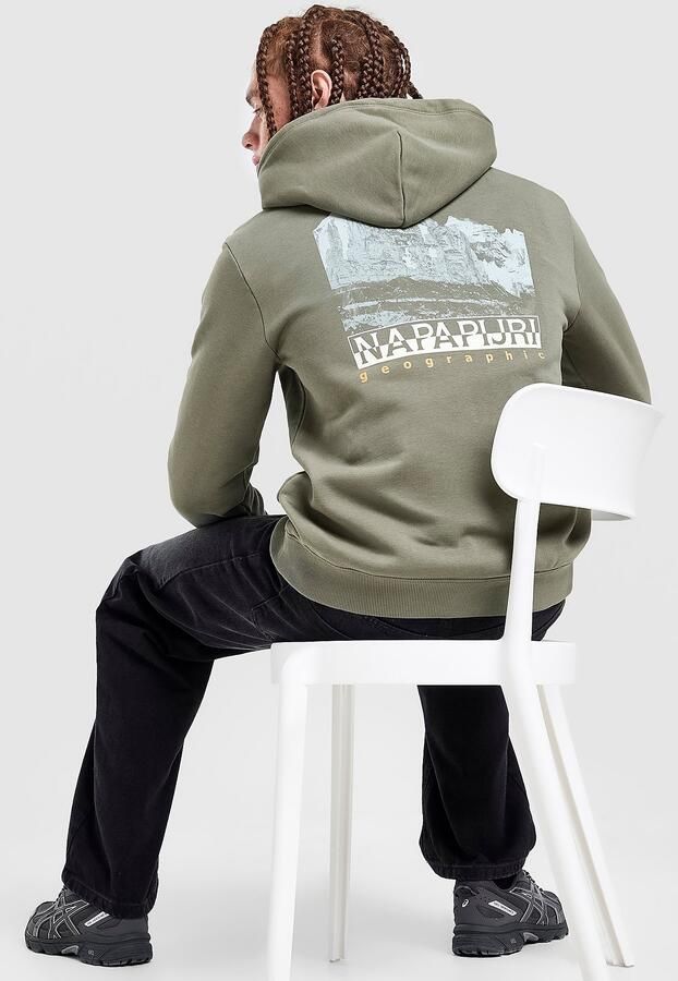 Napapijri Mirada Back Graphic Overhead Hoodie Olive- Heren Olive