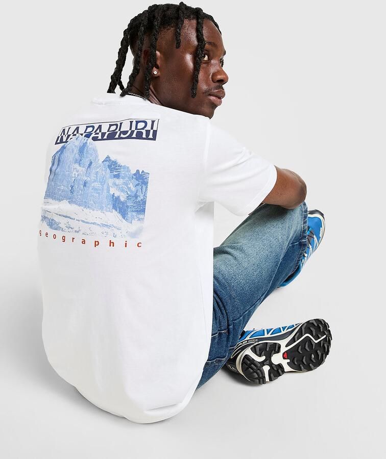 Napapijri Mirada Back Graphic T-Shirt Wit- Heren Wit