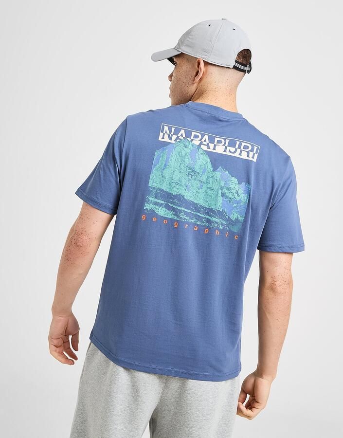 Napapijri Mirada Back T-Shirt Blauw- Heren Blauw