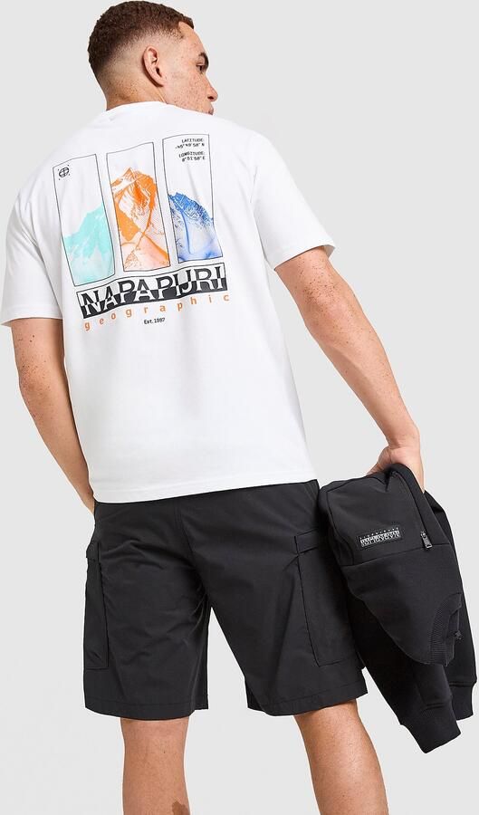 Napapijri Reno Mountain T-Shirt Wit- Heren Wit
